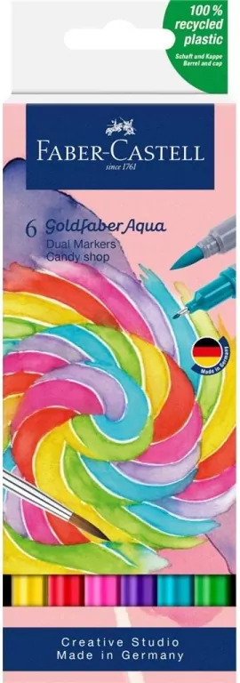 Pisak akwarelowy Goldfaber Aqua candy shop 6szt - tantis.pl