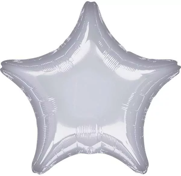 Balon foliowy metalik srebrny gwiazda luzem 48cm - tantis.pl