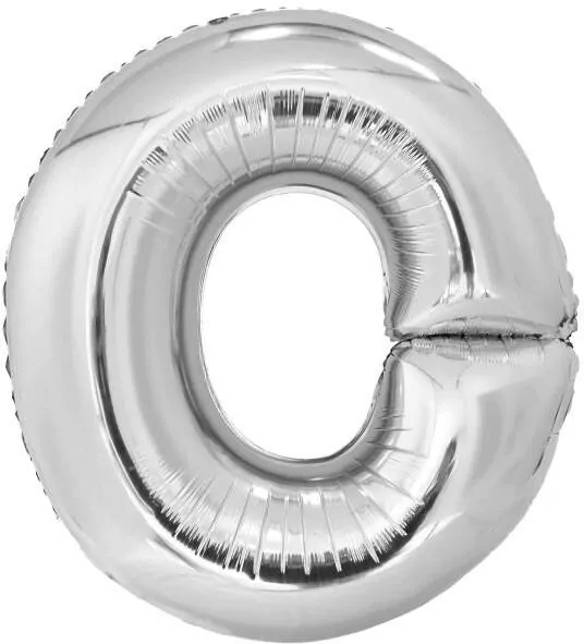 Balon foliowy litera O srebrna 69x86cm - tantis.pl