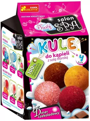 Kule do kąpieli z solą morską. Deser czekoladowy.