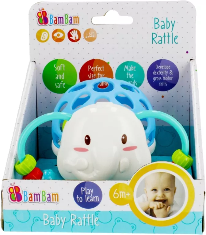 Bam bam. Miękka grzechotka, Słoń - tantis.pl