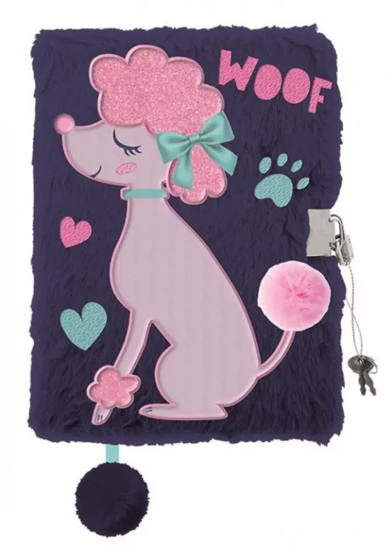 Pamiętnik z kłódką 3D włochacz A5 96k My Little Friend LADY POODLE - tantis.pl