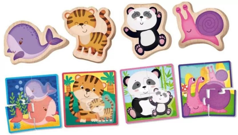 Puzzle ze zwierzętami. Montessori Baby - tantis.pl