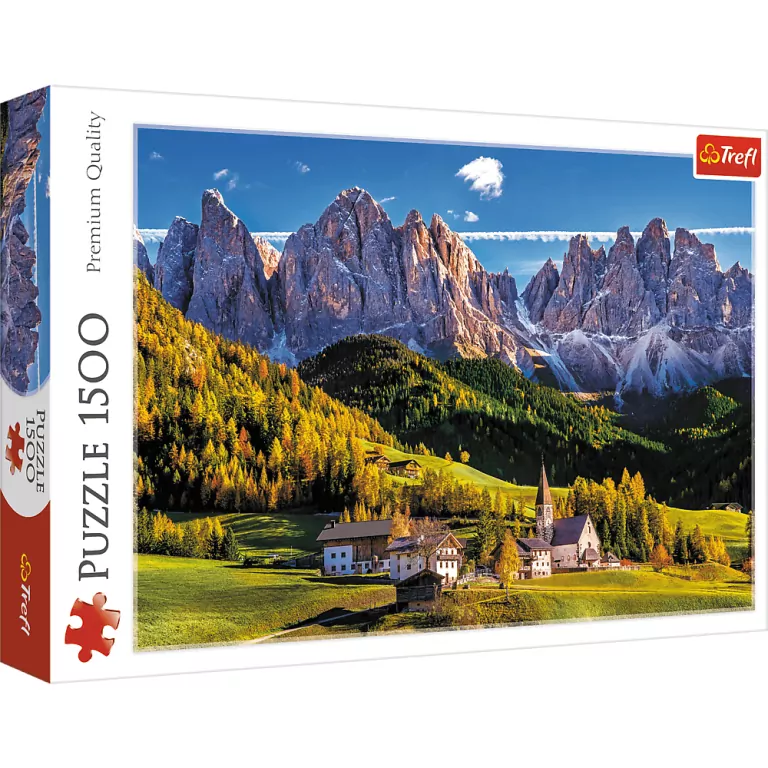 Dolina Val di Funes, Włochy. Puzzle 1500. Trefl - tantis.pl
