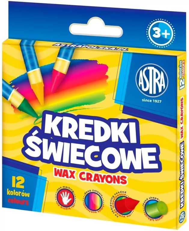Kredki świecowe okrągłe. 12 kolorów - tantis.pl