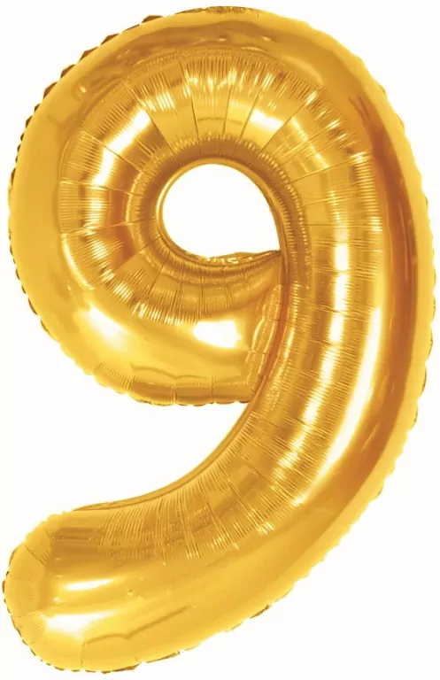 Balon foliowy B&C 9 Royal gold 85cm - tantis.pl