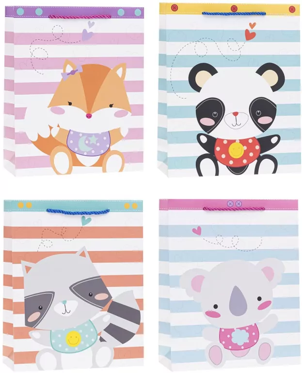 Torebka ozdobna 26x32x10cm hot-stamp mix ROZETTE. 1 sztuka - tantis.pl