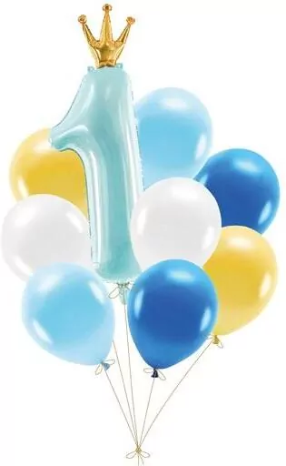 Zestaw balonów Roczek niebieski 9szt - tantis.pl