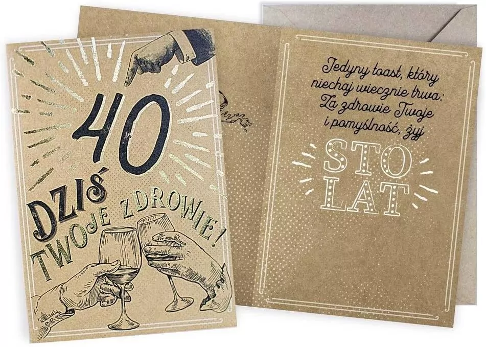 Karnet. Urodziny vintage 40 - tantis.pl