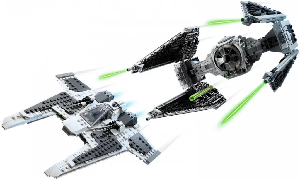 LEGO Star Wars. Klocki, Mandaloriański myśliwiec Fang Fighter kontra TIE Interceptor, 75348 - tantis.pl