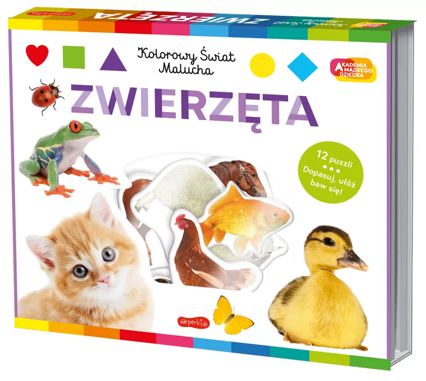 Zwierzęta. Kolorowy świat malucha. Akademia mądrego dziecka - tantis.pl