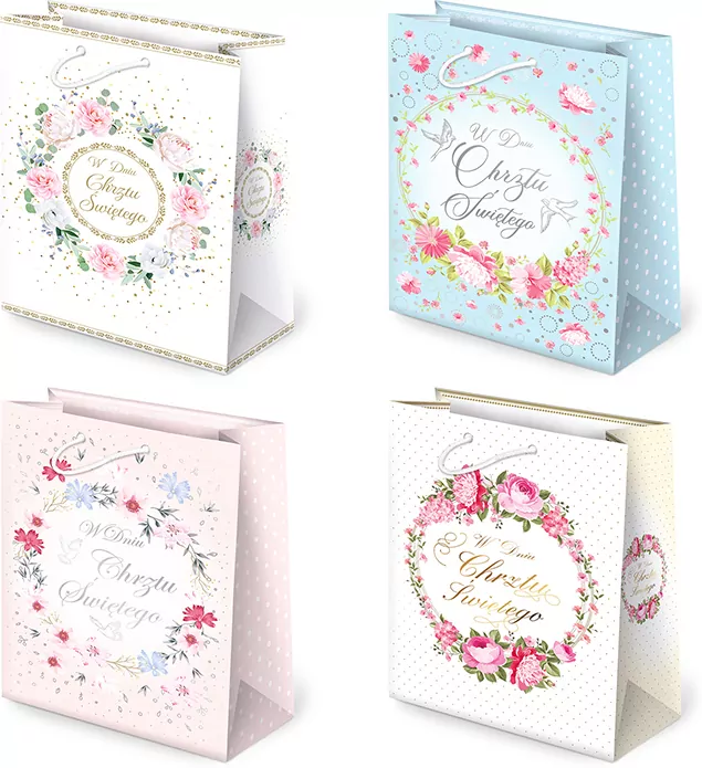 Torebki prezentowe T2-102 Chrzest mat 10 sztuk - tantis.pl