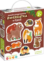 CzuCzu. Puzzle Progresywne. Zwierzątka w lesie 2+