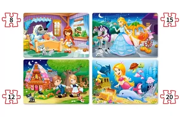 Puzzle x 4. Beautiful Fairy Tales. Baśnie. - tantis.pl