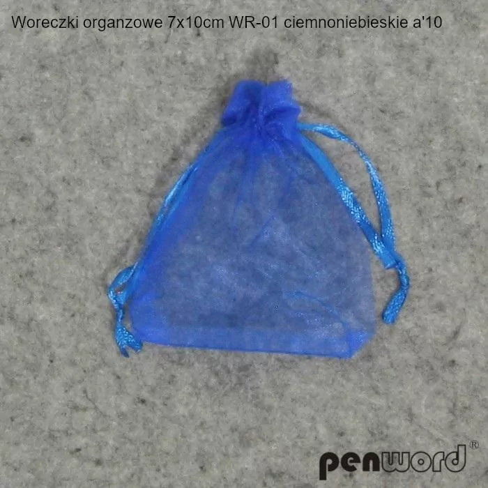Woreczki organzowe 7x10cm. Ciemnoniebieskie - tantis.pl