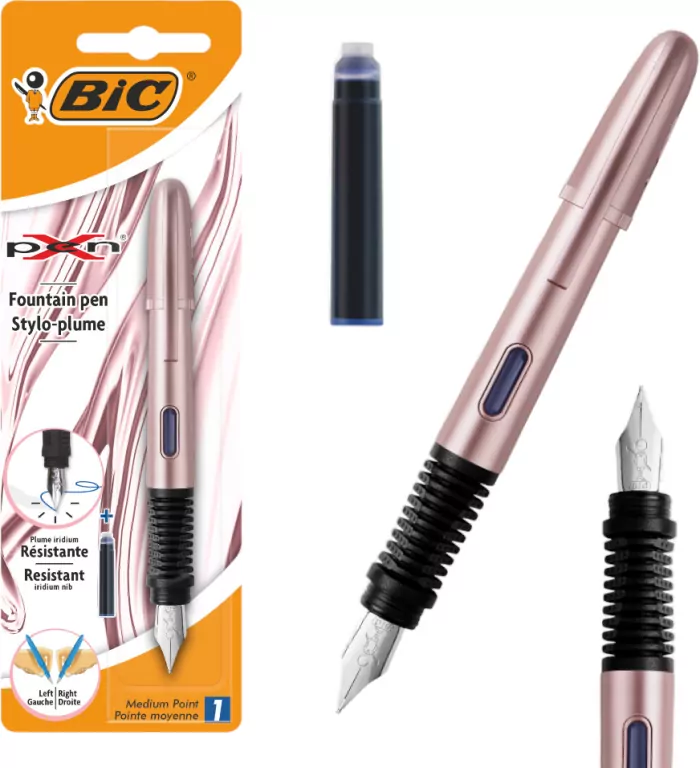 Pióro X-Pen Chrome Pink FP niebieski BIC - tantis.pl