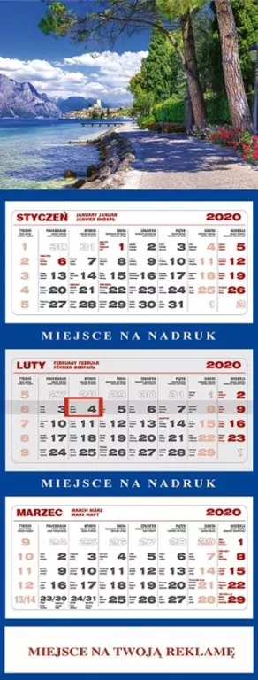 Kalendarz 2027 trójdzielny Górskie jezioro - tantis.pl