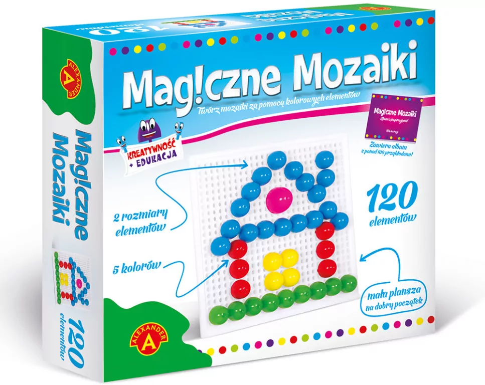 Magiczne mozaiki. Kreatywność i edukacja. 120 elementów - tantis.pl