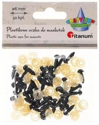 Oczy do maskotek plastikowe 6mm z mocowaniem - tantis.pl