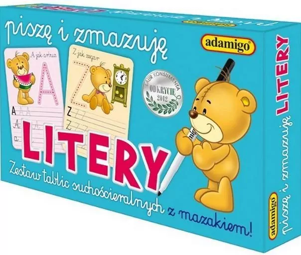 Litery. Piszę i zmazuję. Zestaw tablic suchościeralnych - tantis.pl