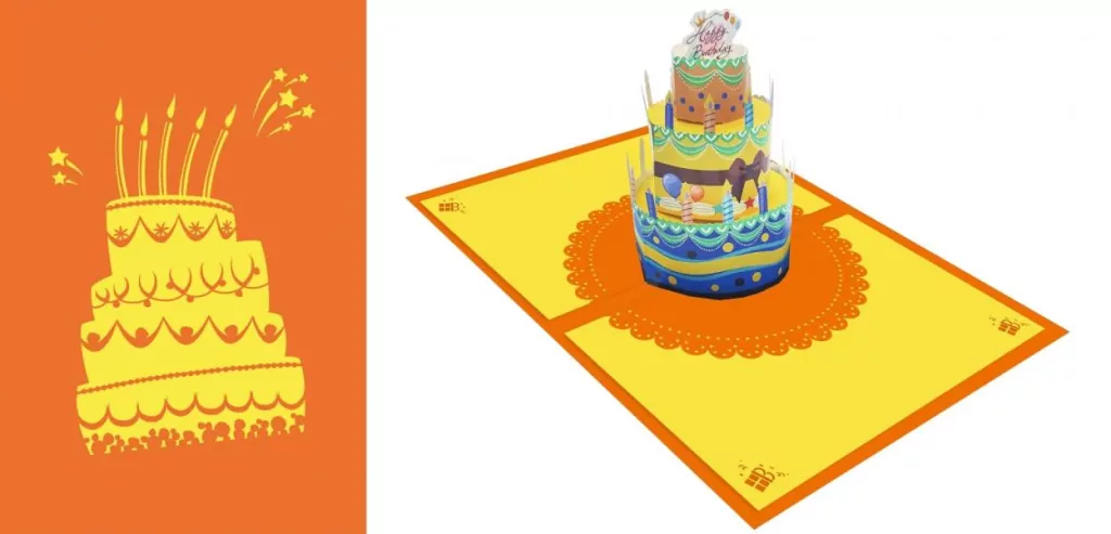 Karnet 12x18 cm + koperta POP-UP Tort - tantis.pl