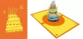 Karnet 12x18 cm + koperta POP-UP Tort - tantis.pl