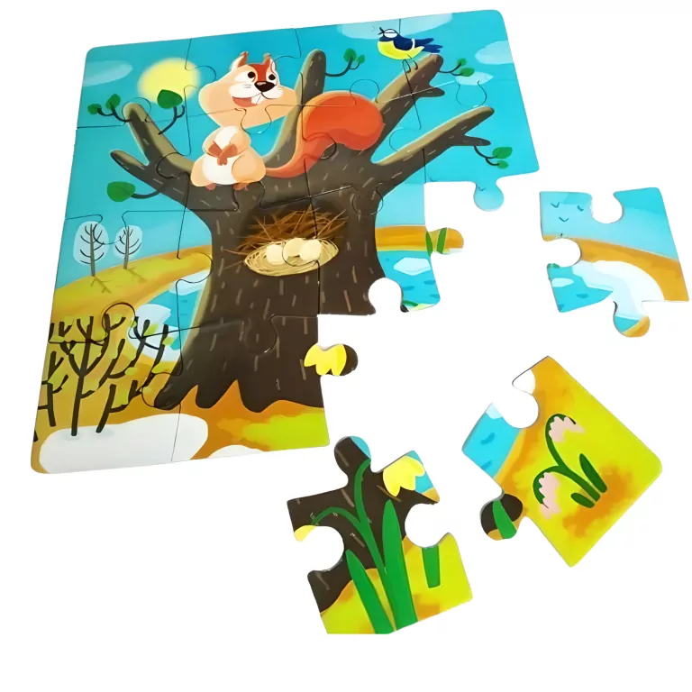 Puzzle 4w1. Z wiewiórką przez cztery pory roku - tantis.pl