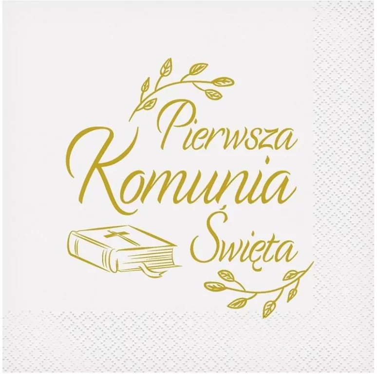 Serwetki Pierwsza Komunia biblia 33x33cm 20szt - tantis.pl
