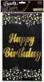 Obrus foliowy 137x183cm. Happy Birthday. Czarny - tantis.pl