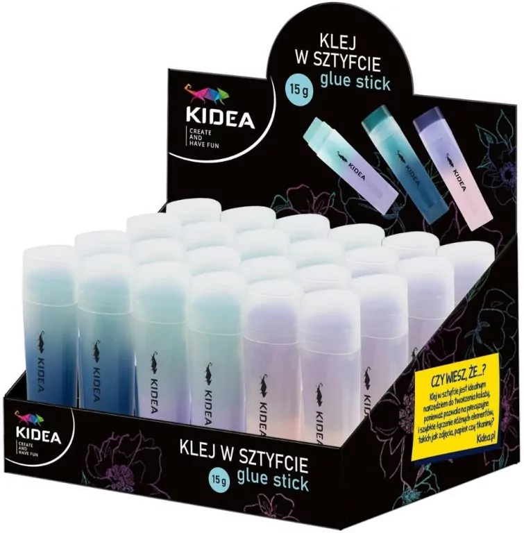 Klej w sztyfcie 15g KIDEA. 24 sztuki - tantis.pl