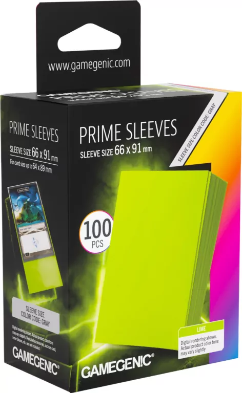 Gamegenic: Prime Sleeves (66x91 mm) - Lime - 100 sztuk - tantis.pl