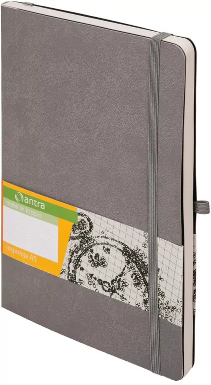 Notes A5 kropki. Impresja szary - tantis.pl