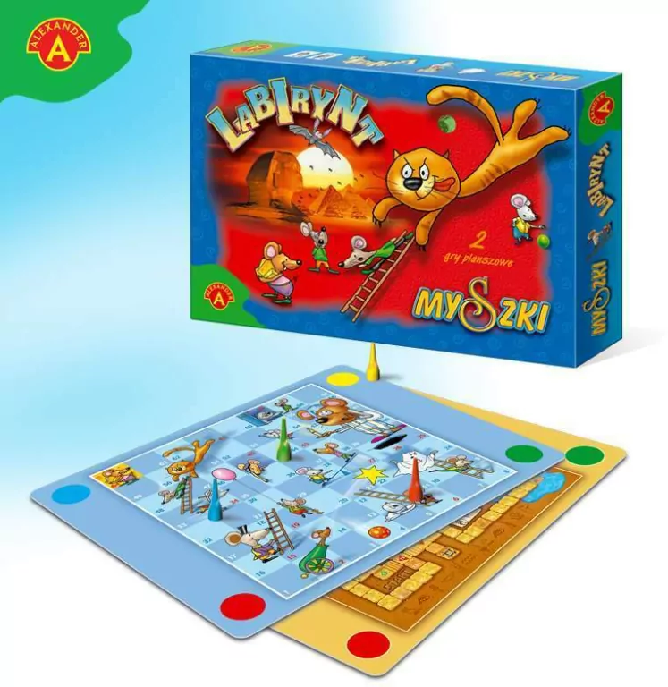 Labirynt. Myszki. 2 gry planszowe ALEXANDER - tantis.pl