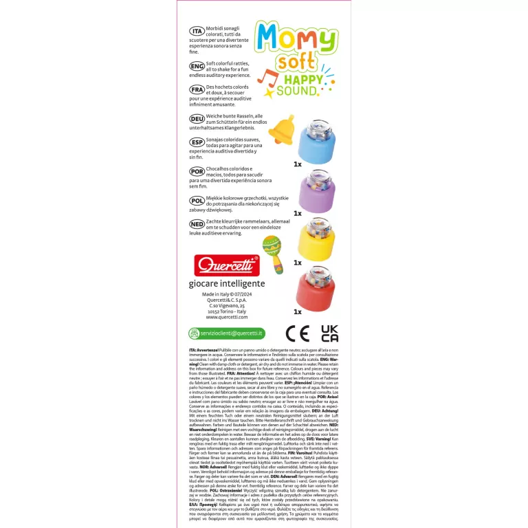 Klocki Momy Soft miękkie z grzechotką 4el - tantis.pl