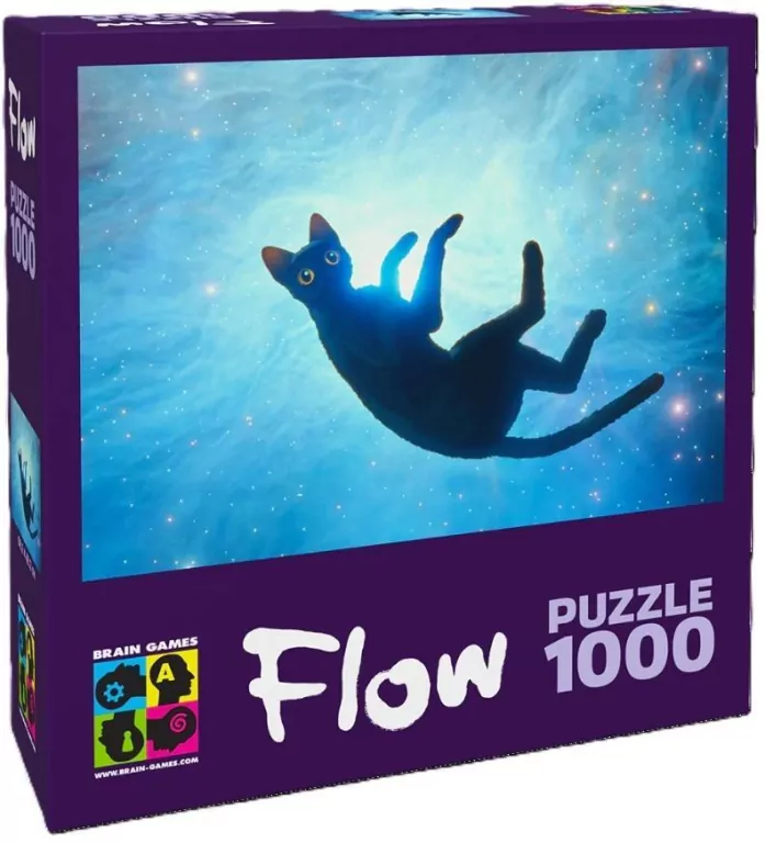 Puzzle 1000 Flow: Czarny kot BRAIN GAMES - tantis.pl