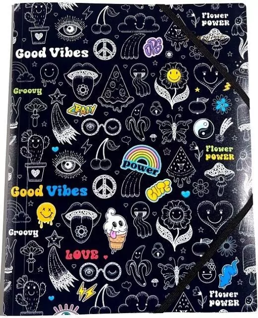 Teczka A4+ plastikowa z gumką Good Vibes - tantis.pl