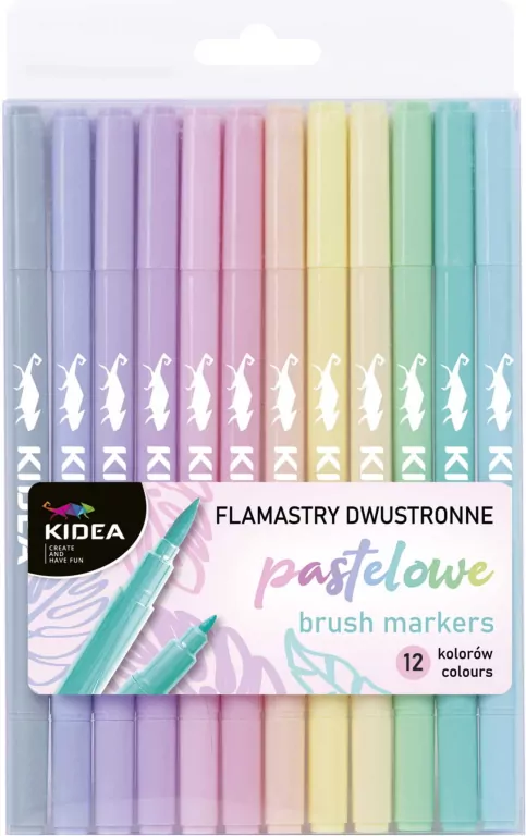 Flamastry dwustronne pastelowe. 12 kolorów - tantis.pl