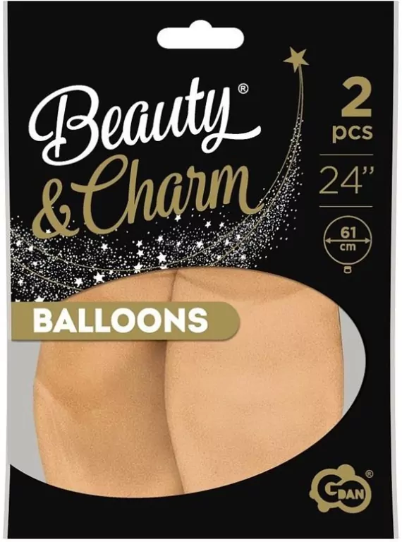 Balony Beauty&Charm pastelowe cieliste 61cm 2szt - tantis.pl