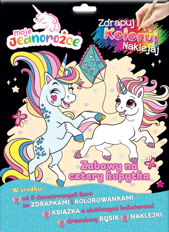 Moje Jednorożce Zdrapuj, koloruj, naklejaj - tantis.pl