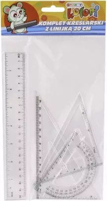 Komplet kreślarski z linijką 20cm - tantis.pl