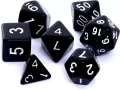 Komplet kości RPG. Czarne. Matowe. REBEL - tantis.pl