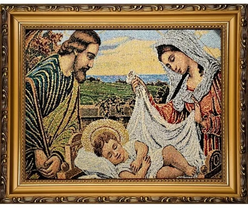 Obraz Haftowany Św. Rodzina 27,5x22cm - tantis.pl