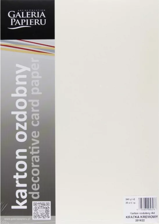KARTON OZD A4 KREM 240G GAL PAP KRATKA OP20ARK - tantis.pl
