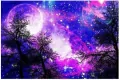 Diamentowa mozaika Fioletowa noc nad drzewami NO-1006979 - tantis.pl