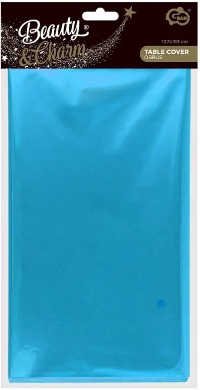 Obrus foliowy, metaliczny jasnoniebieski 137x183cm - tantis.pl