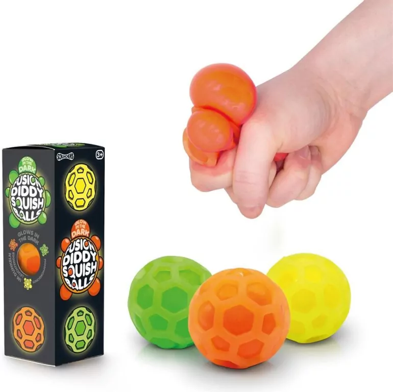 Zestaw 3 piłeczek antystresowych gniotek w siatce - tantis.pl