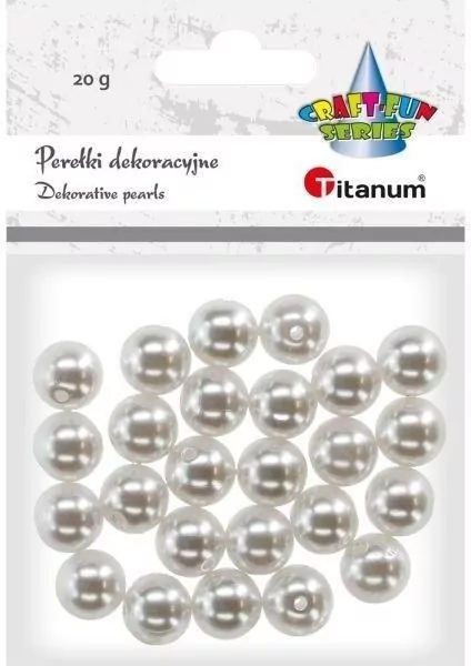 Koraliki plastikowe. Perełki białe 20g - tantis.pl