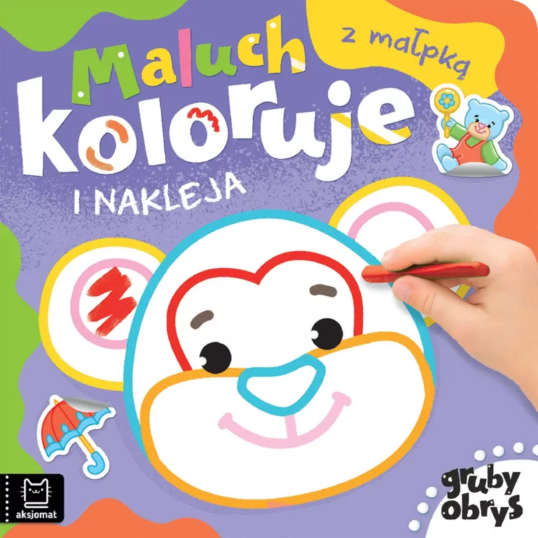 Maluch koloruje i nakleja z małpką - tantis.pl