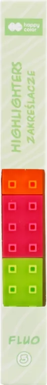 Zakreślacze klocki 5 kolorów fluo HAPPY COLOR - tantis.pl