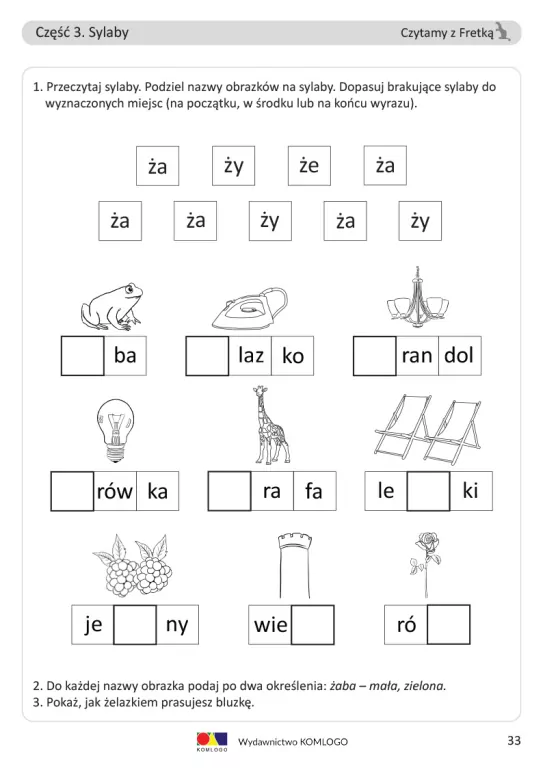 Ćwiczenia. Czytamy z Fretką. Bolo, część 3 Sylaby 2 - tantis.pl